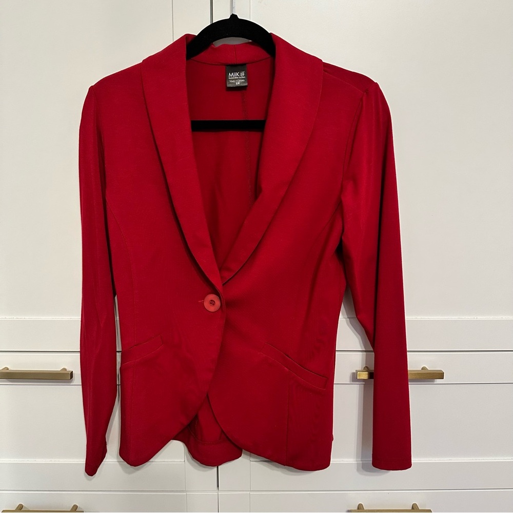 Miik Red Emily Blazer Comfortable Stretchy Sustainable size Small